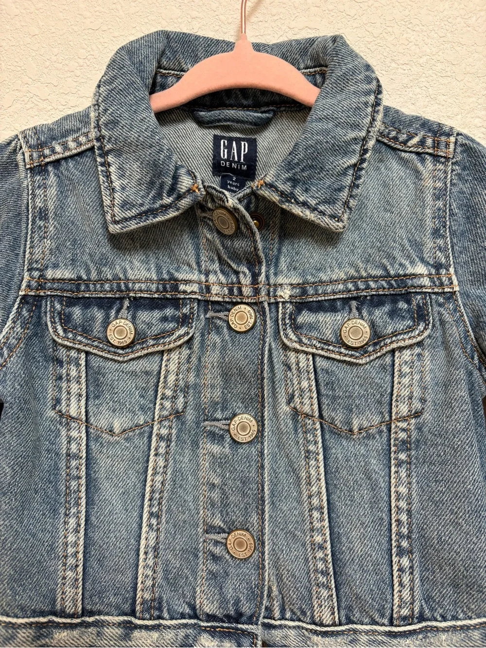GAP Unisex Toddler Classic Medium Wash Denim Jacket 100% Cotton 2T NWOT